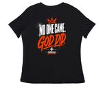 Where Were You? Women's Relaxed V-Neck Tee, a Black Women's Relaxed V-Neck Tee (back-view)