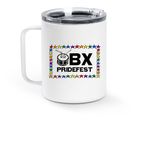 OBX Pridefest 2026, a White Stainless Steel Travel Mug (back-view)