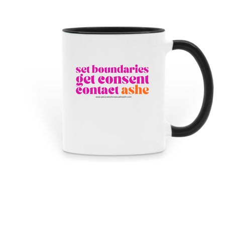 ASHE: Consent & Coffee, a Black Two-Tone Ceramic Mug
