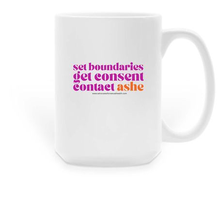 ASHE: Consent & Coffee, a White Large Coffee Mug