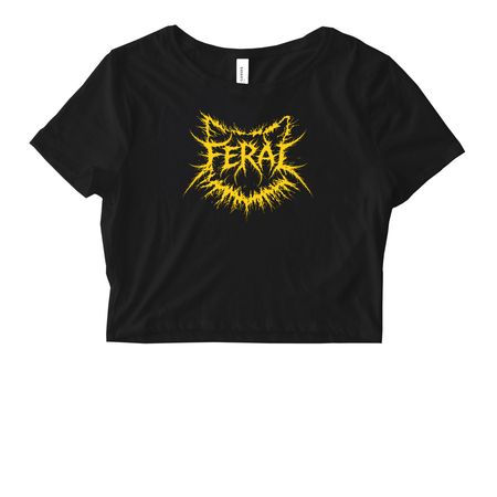 Death Metal Feral Tee, a Black Women's Fitted Cropped Tee