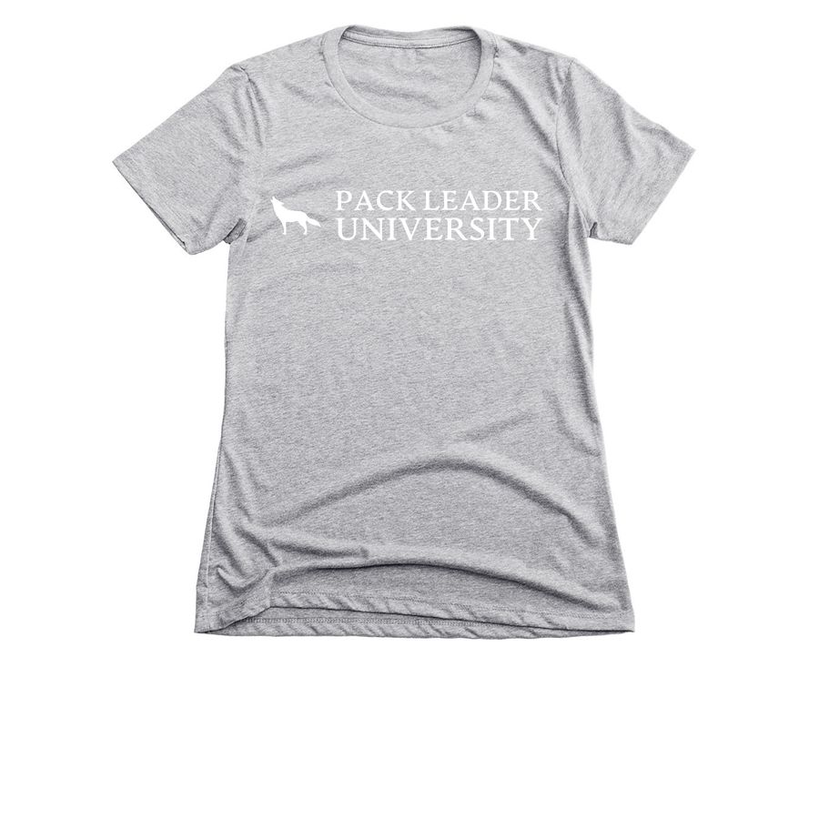 Pack Leader University: Women's Fit, a Dark Heather Grey Women's Slim Fit Tee