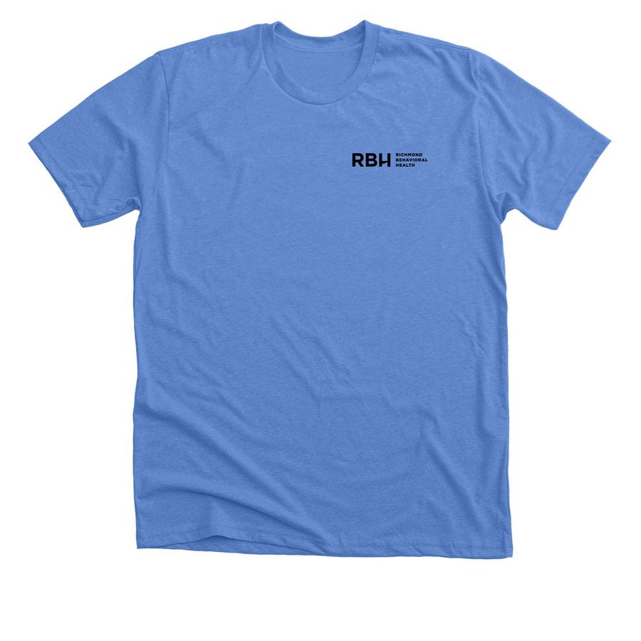 We're here for Richmond., a Heather Columbia Blue Premium Unisex Tee
