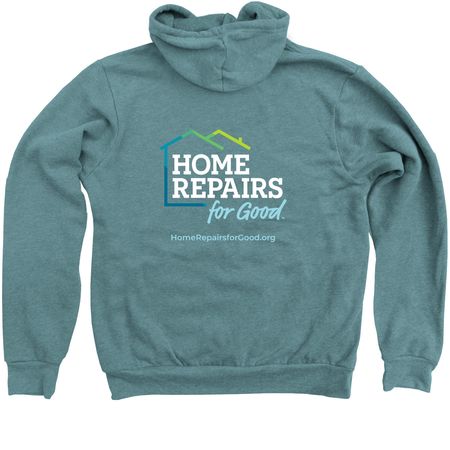 Good For Indy, a Heather Deep Teal Zip Up Hoodie (back-view)