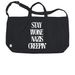 Stay Woke Large Tote, a Black Reclaimist G2G Tote Bag (back-view)