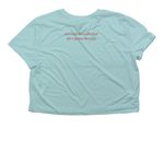 Crop Tops, a Dusty Blue Women?s Flowy Cropped Tee (back-view)