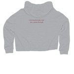 Crop Tops, a Grey Heather Women?s Lightweight Cropped Hoodie (back-view)