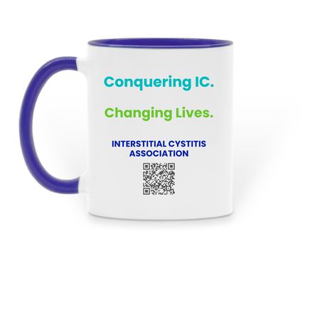 ICA Mug, a Dark Blue Two-Tone Ceramic Mug (back-view)