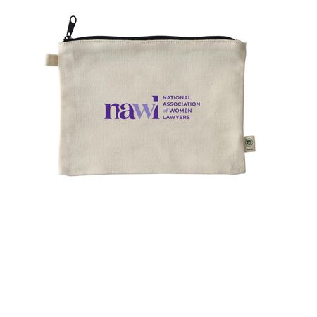 NAWL Logo Zipper Pouch, a Natural 9"x7" Hemp Blend Pouch