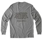 We are still standing- black&nbsp;, a Granite Grey Heather Allmade Organic Cotton Long Sleeve Tee (back-view)