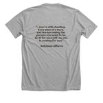 We are still standing- black&nbsp;, a Athletic Heather Premium Unisex Tee (back-view)
