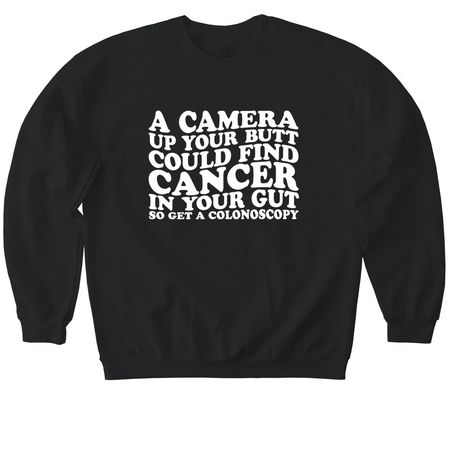 Butt Stuff Saves Lives, a Black Softstyle Crewneck Sweatshirt