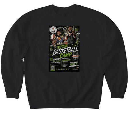 Basketball Camp Dedign, a Black Softstyle Crewneck Sweatshirt