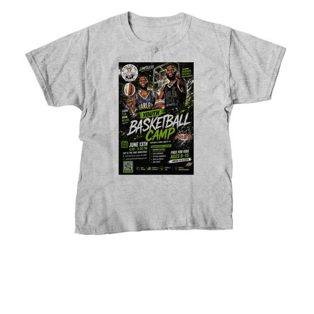 Basketball Camp Dedign, a Sport Grey Youth Unisex Tee
