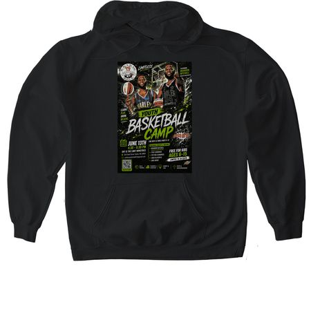 Basketball Camp Dedign, a Black Gildan Softstyle Pullover Hoodie