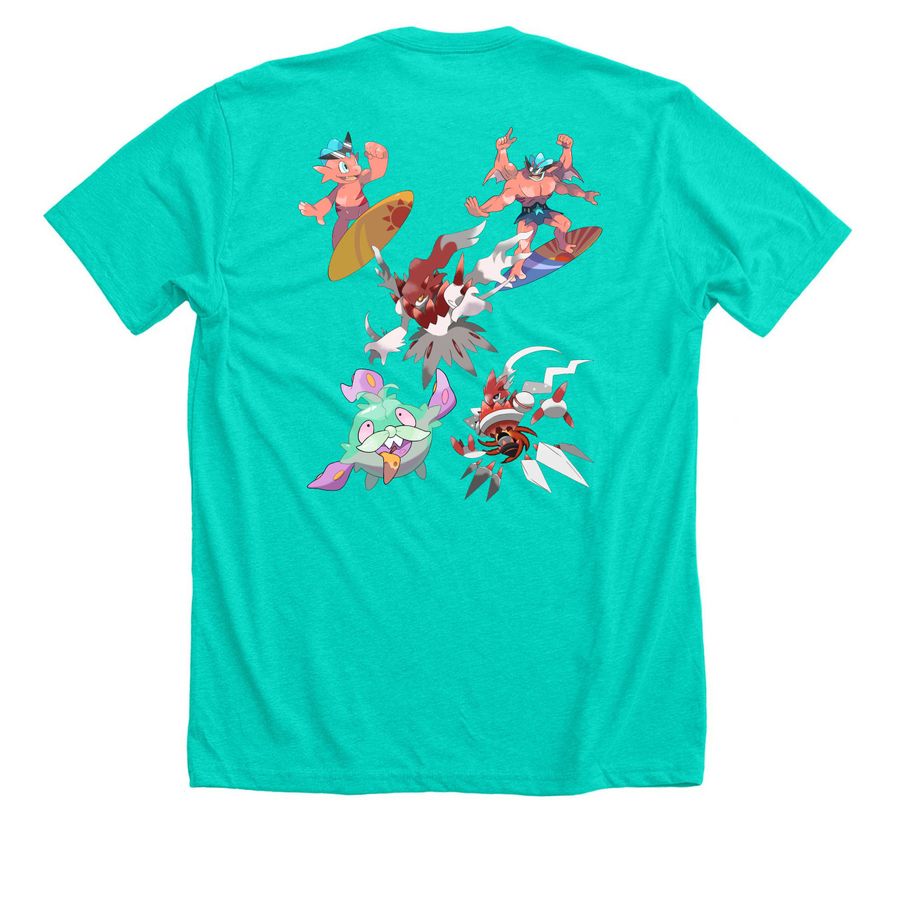 READY UP SQUAD (Back), a Heather Sea Green Premium Unisex Tee (back-view)