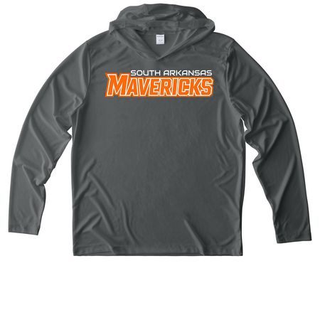 Performance Mavericks, a Dark Smoke Grey UV Performance Long Sleeve Hoodie