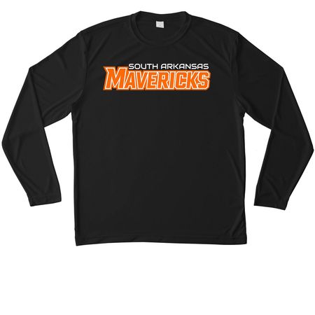 Performance Mavericks, a Black Unisex Performance Long Sleeve Tee