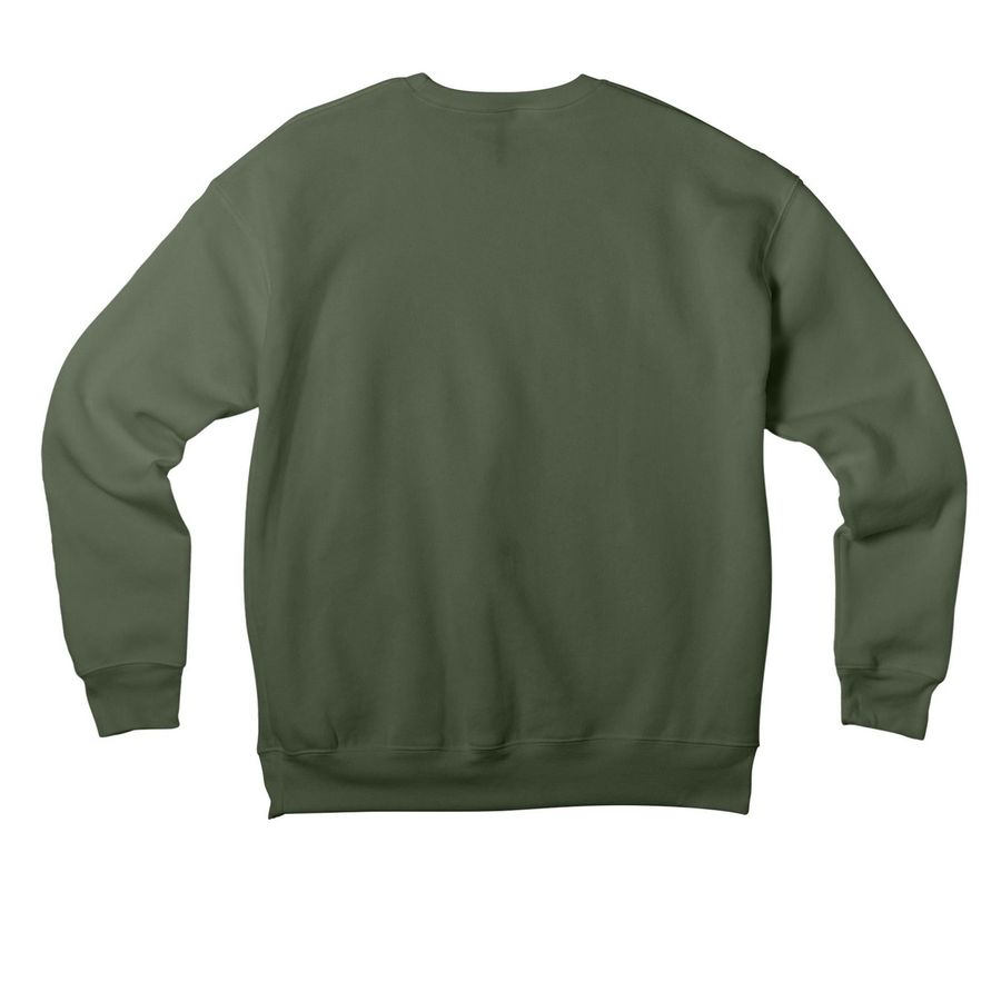 Tees and Sweatshirts, a Military Green Premium Drop Shoulder Sweatshirt (back-view)