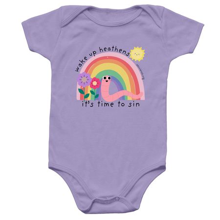 Baby, wake up!, a Lavender Infant Onesie