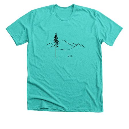 The Solo (black), a Heather Sea Green Premium Unisex Tee