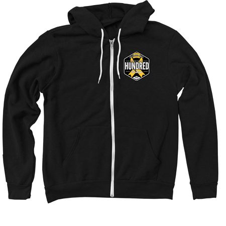 September Childhood Cancer Awareness 2025&nbsp;, a Black Zip Up Hoodie