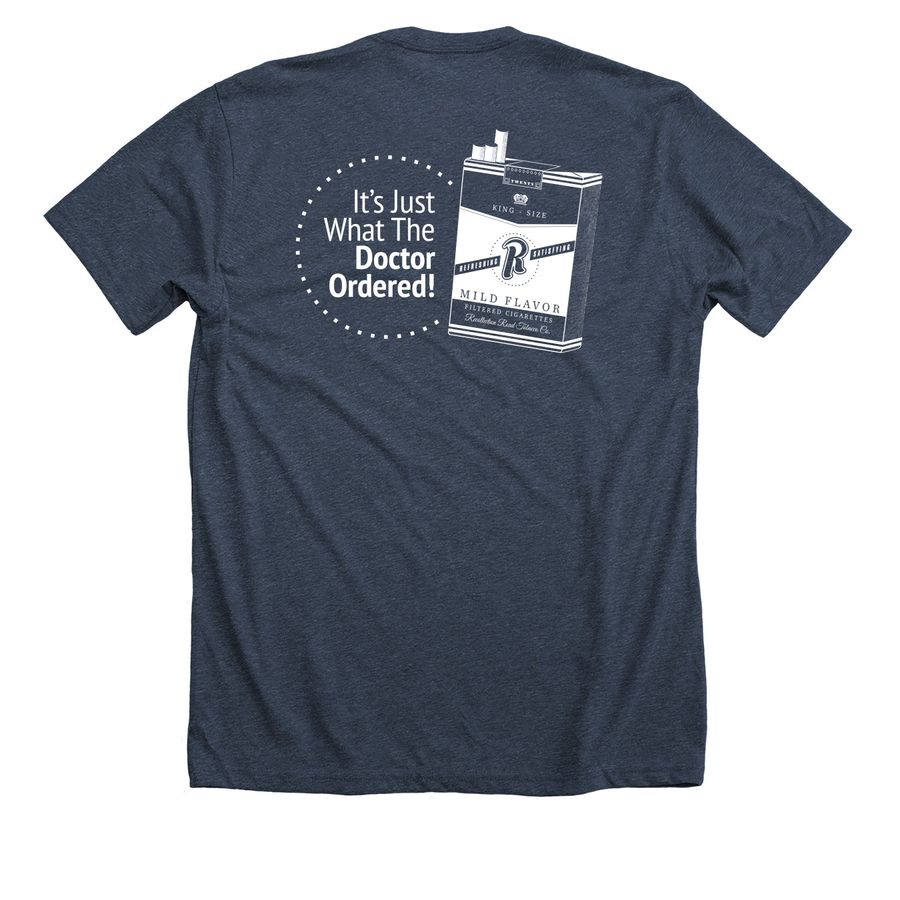 Cigarettes, a Heather Midnight Navy Premium Unisex Tee