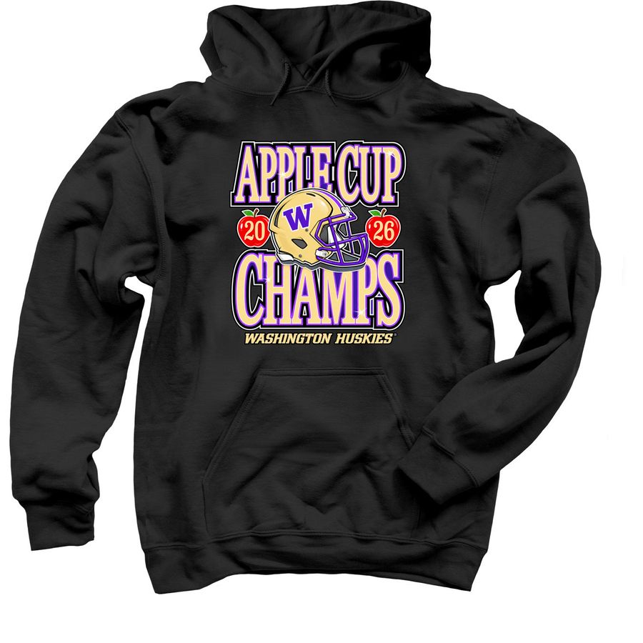 Official Washington Huskies Football 2026 App, a Black Pullover Hoodie