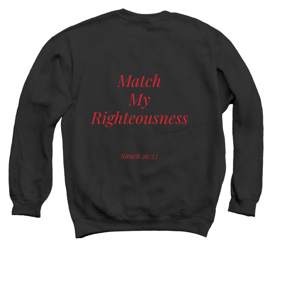 The Temple of Yah, a Black Crewneck Sweatshirt (back-view)