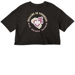 "I'm Fine", a Black Women?s Cropped Cotton Tee (back-view)