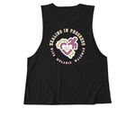 "I'm Fine", a Deep Black Allmade Eco Triblend Women?s Muscle Tank (back-view)
