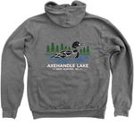Shirts with Color Logo, a Deep Heather Zip Up Hoodie (back-view)