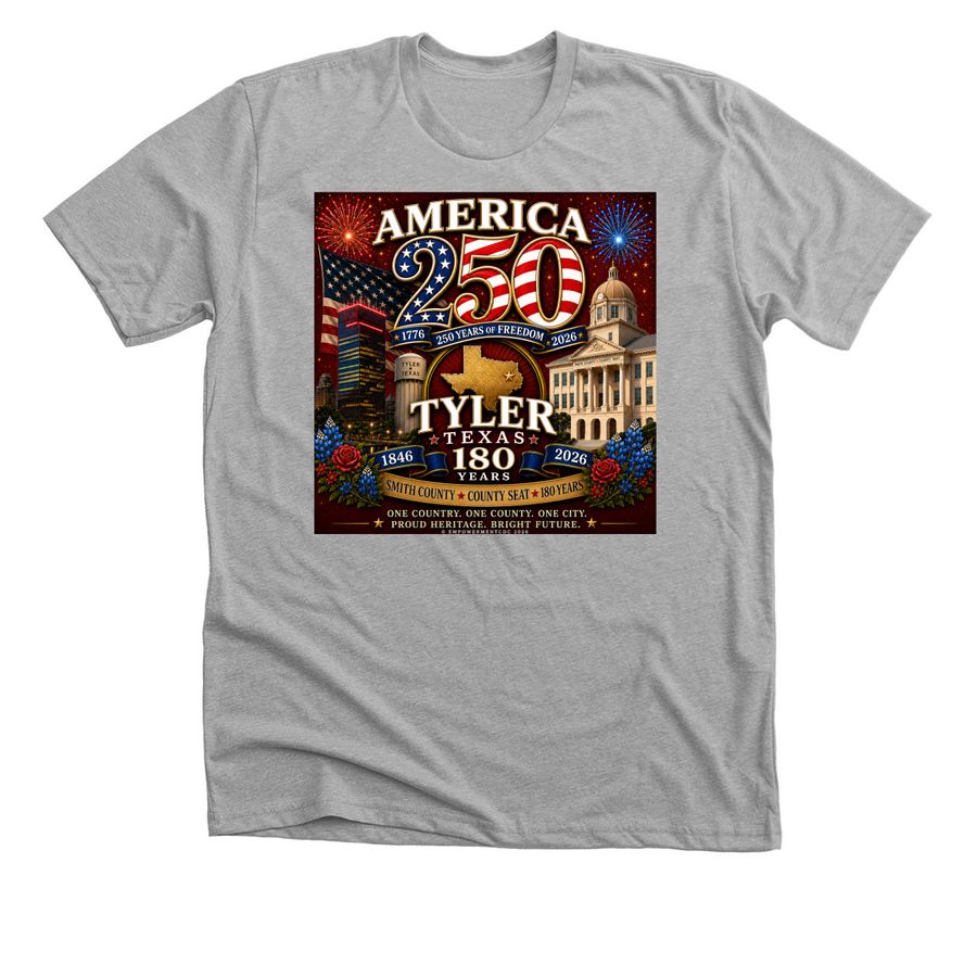 America 250 ? Tyler Texas 180 Legacy Edition, a Athletic Heather Premium Unisex Tee