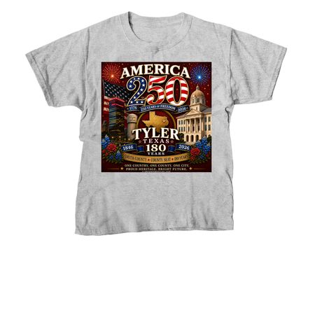 America 250 ? Tyler Texas 180 Legacy Edition, a Sport Grey Youth Unisex Tee