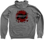 Narrowpath Martial Arts, a Deep Heather Zip Up Hoodie (back-view)