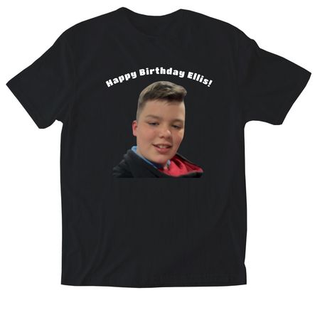 Happy Birthday Ellis, a Black Softstyle Cotton Tee