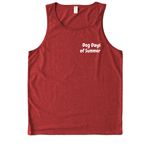 Dog Days of Summer, a Rise Up Red Allmade Eco Triblend Tank (back-view)