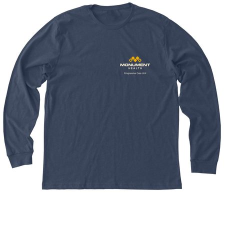 Navy Chest Design, a Heather Navy Premium Long Sleeve Tee