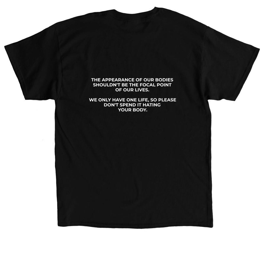 DONT COMPARE YOURSELF, a Black Classic Unisex Tee (back-view)
