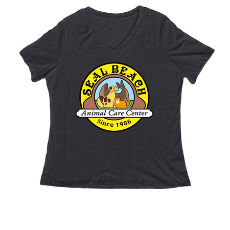 Women's SBACC V-Neck Tee, a Dark Grey Heather Women's Relaxed V-Neck Tee