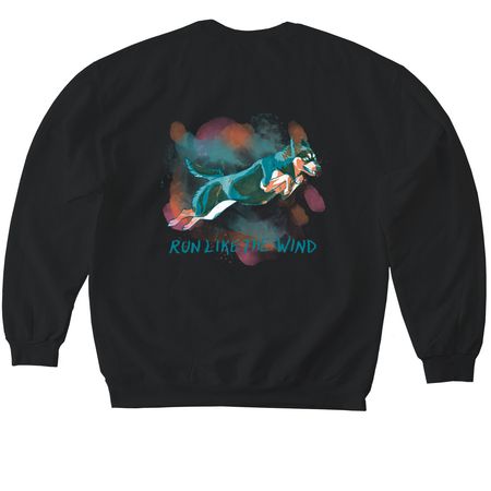 Run Like The Wind, a Black Softstyle Crewneck Sweatshirt