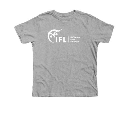 Indiana Free Library Logo (Front & Back), a Athletic Heather Premium Youth Tee
