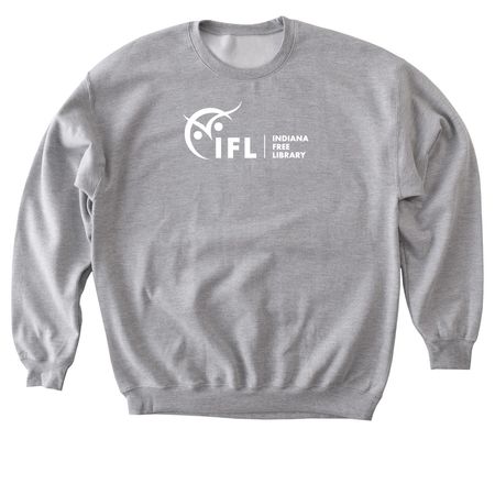 Indiana Free Library Logo (Front & Back), a Sport Grey Softstyle Crewneck Sweatshirt
