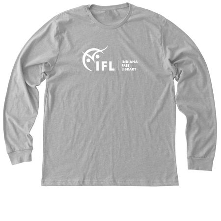 Indiana Free Library Logo (Front & Back), a Athletic Heather Premium Long Sleeve Tee
