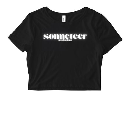Sonneteer Classic Logo Shirts, a Black Women's Fitted Cropped Tee