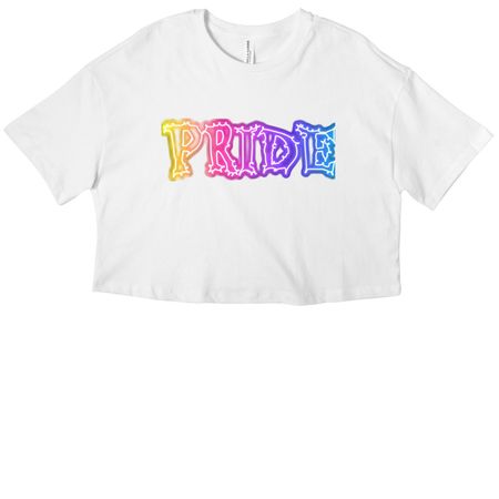 Pride electric&nbsp;, a White Women?s Cropped Cotton Tee
