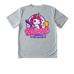 ODC Unicorns&nbsp;, a Silver Youth Performance Tee (back-view)