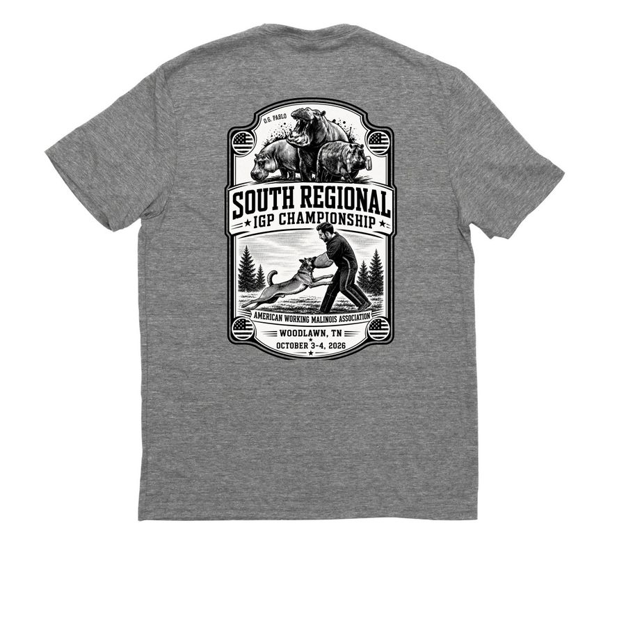 2026 South Regional Championship, a Aluminum Grey Allmade Eco Triblend Unisex Tee (back-view)