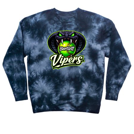 ViperWear Fall '26, a Black Tie Dye Crewneck Sweatshirt