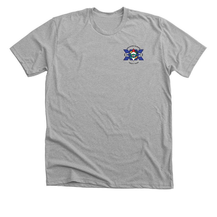 Twenty Year GCCO Logo, a Athletic Heather Premium Unisex Tee